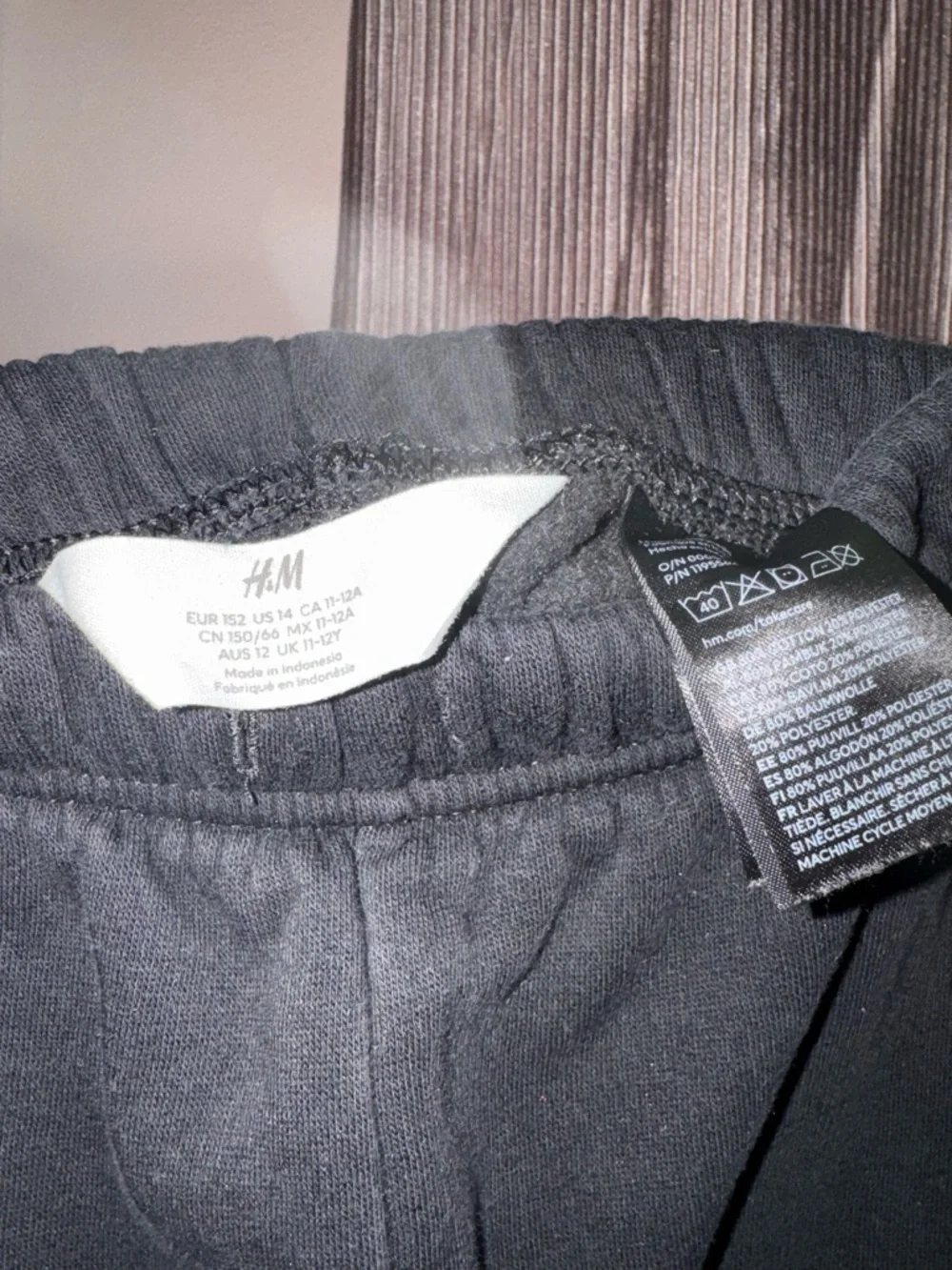 H&M Kids Black Elastic‎ Waist Sweatpants